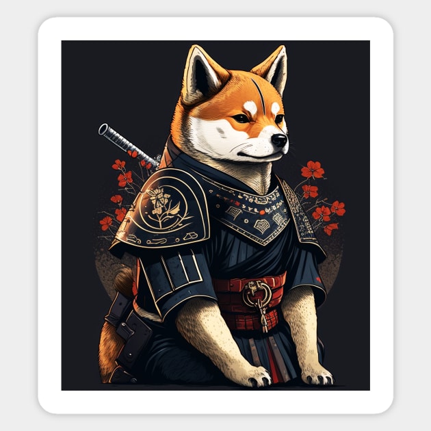 Shiba Inu dog, Samurai, Funny Dog Lover Sticker by logiamerch